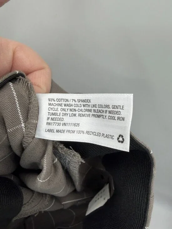 A New Day Womens Size 4 Windowpane Plaid Side Zip Slim Ankle Pants in Brown - Picture 7 of 7